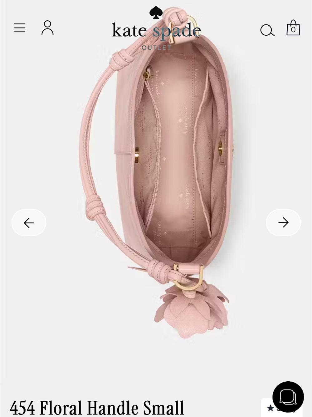 kate spade Blush Pink Floral-Handle Small Shoulder Bag NWT - Picture 3 of 8
